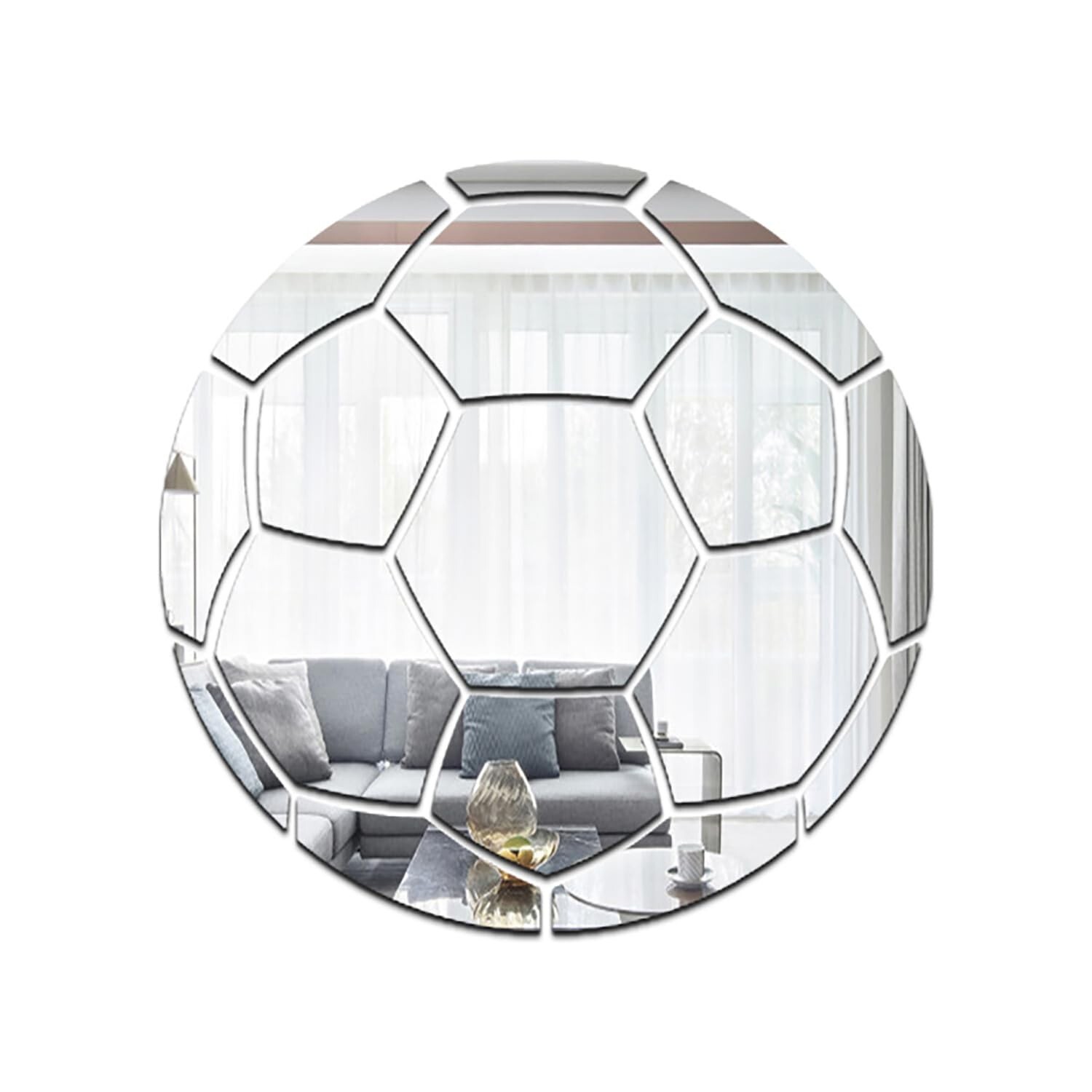 Soccer Mirror Wall Decal Acrylic 3D Wall Stickers,Sports Wall Stickers for Bo…