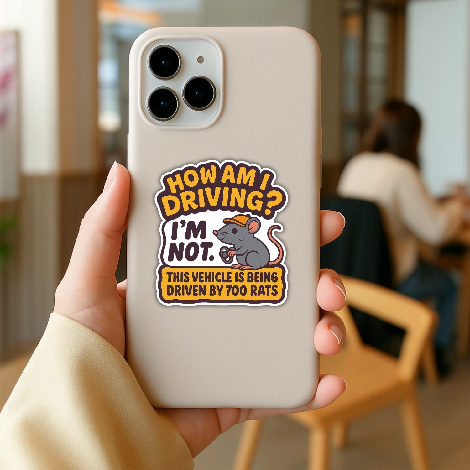 4pcs Funny Rat Driving Stickers – How Am I Driving Car Vinyl Decals