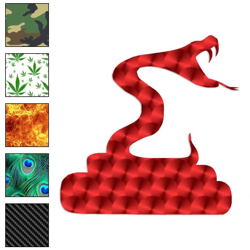 Rattle Snake Fangs Cobra, Vinyl Decal Sticker, 40 Patterns & 3 Sizes, #647