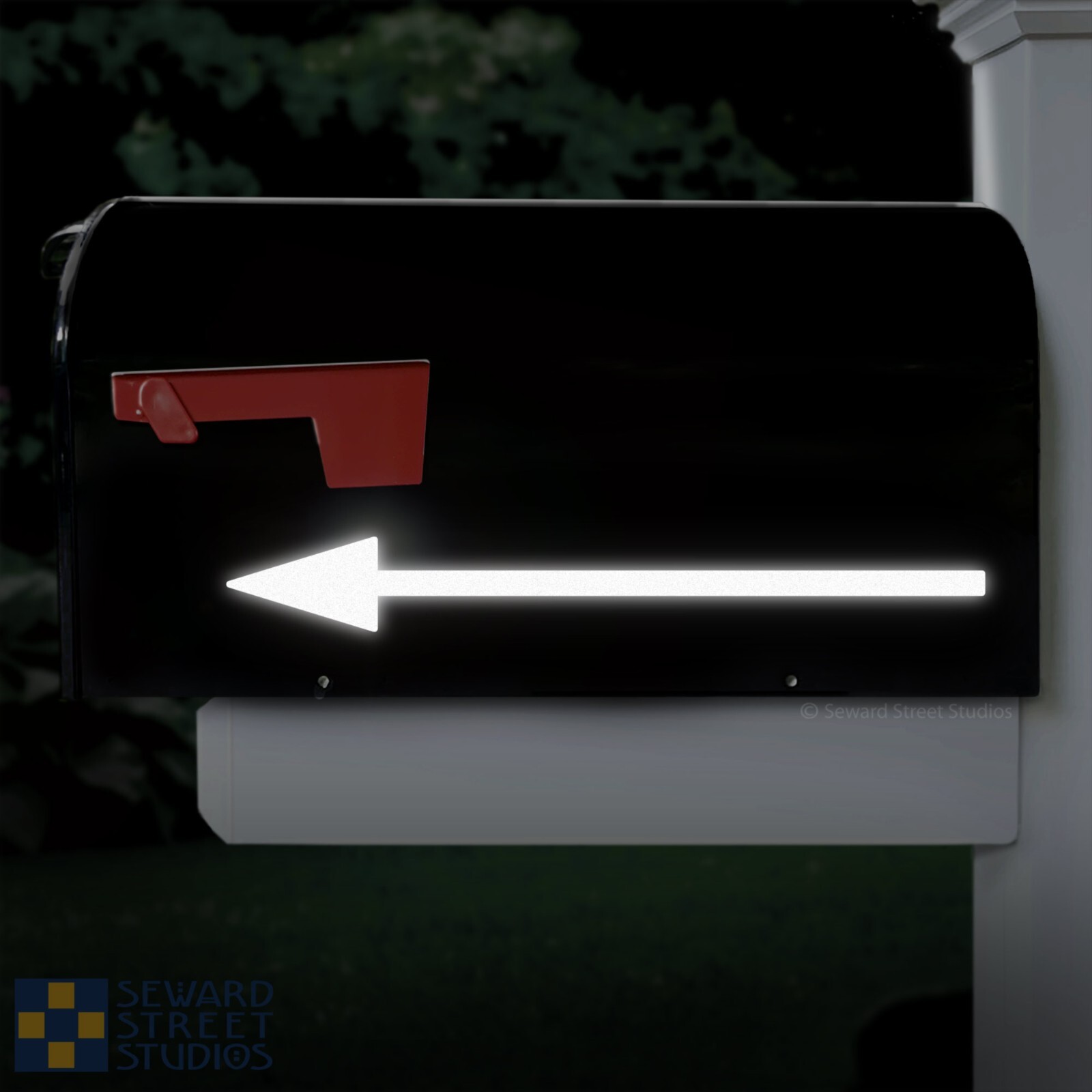 Set of 2 Reflective Mailbox Arrow Decals, Two Outdoor Arrow Stickers #1391R-SZ