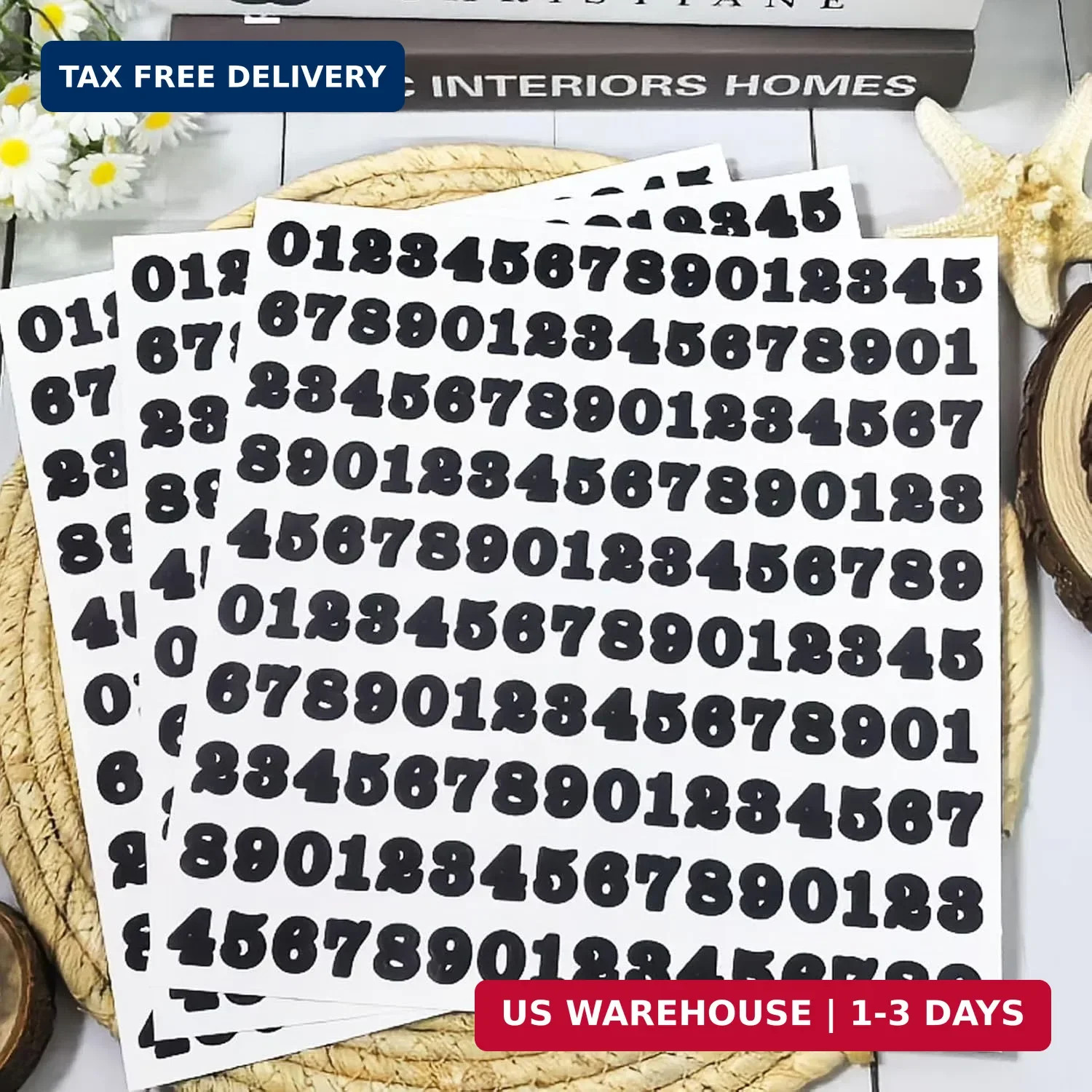1/2 Inch Self Adhesive Vinyl Number Stickers, Waterproof Number Stickers for Org