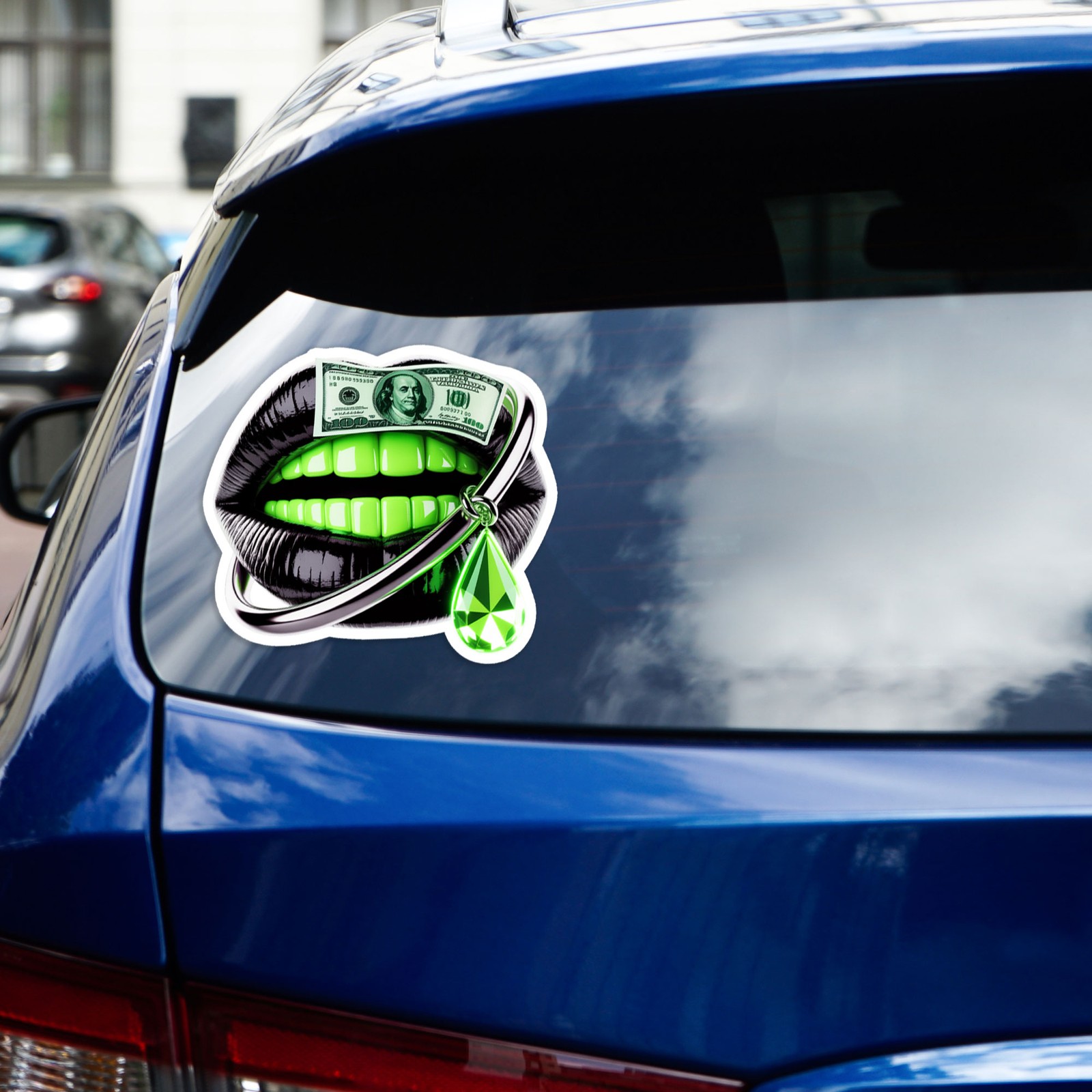 Black Lips with Grills – Vinyl Decal Sticker – Car Window Laptop – #1637