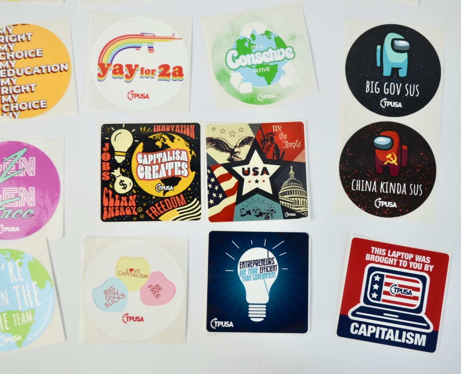 TPUSA Charlie Kirk Stickers Lot of 24 NEW No Duplicates