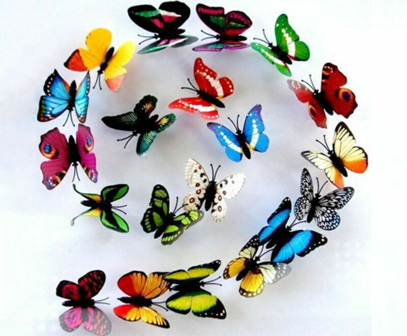 7CM Colorful 3D Artificial Butterflies with Magnet 12 /24 /36 /50 /100 /200 PCS