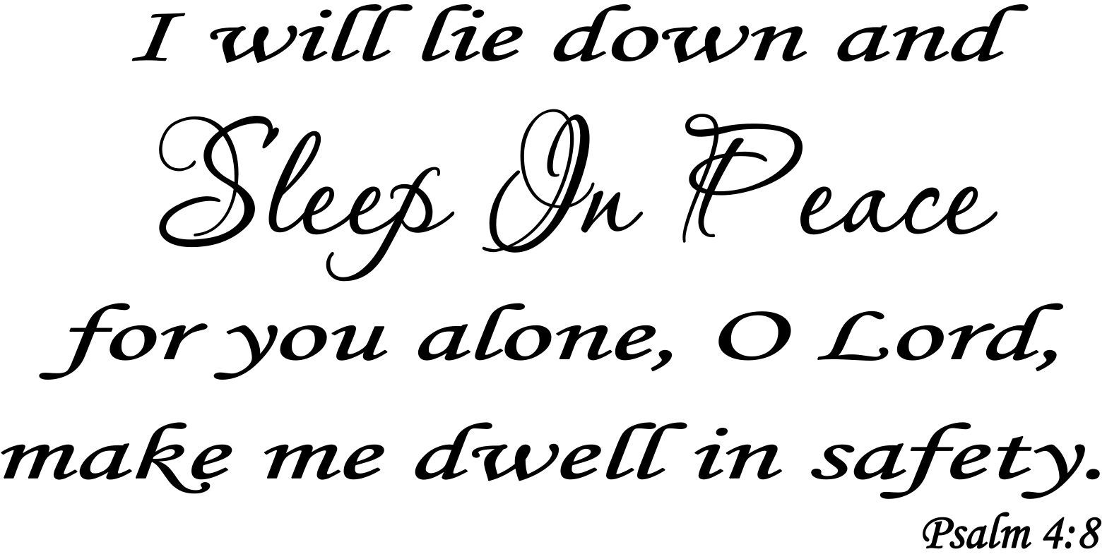 Psalms 4:8 11×22 Vinyl Wall Decal Wall Decal by Scripture Wall Art
