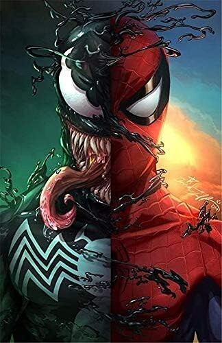 Venom & Spiderman Wall Vinyl Comic Decal Graphic (Removable Adhesive Backing)