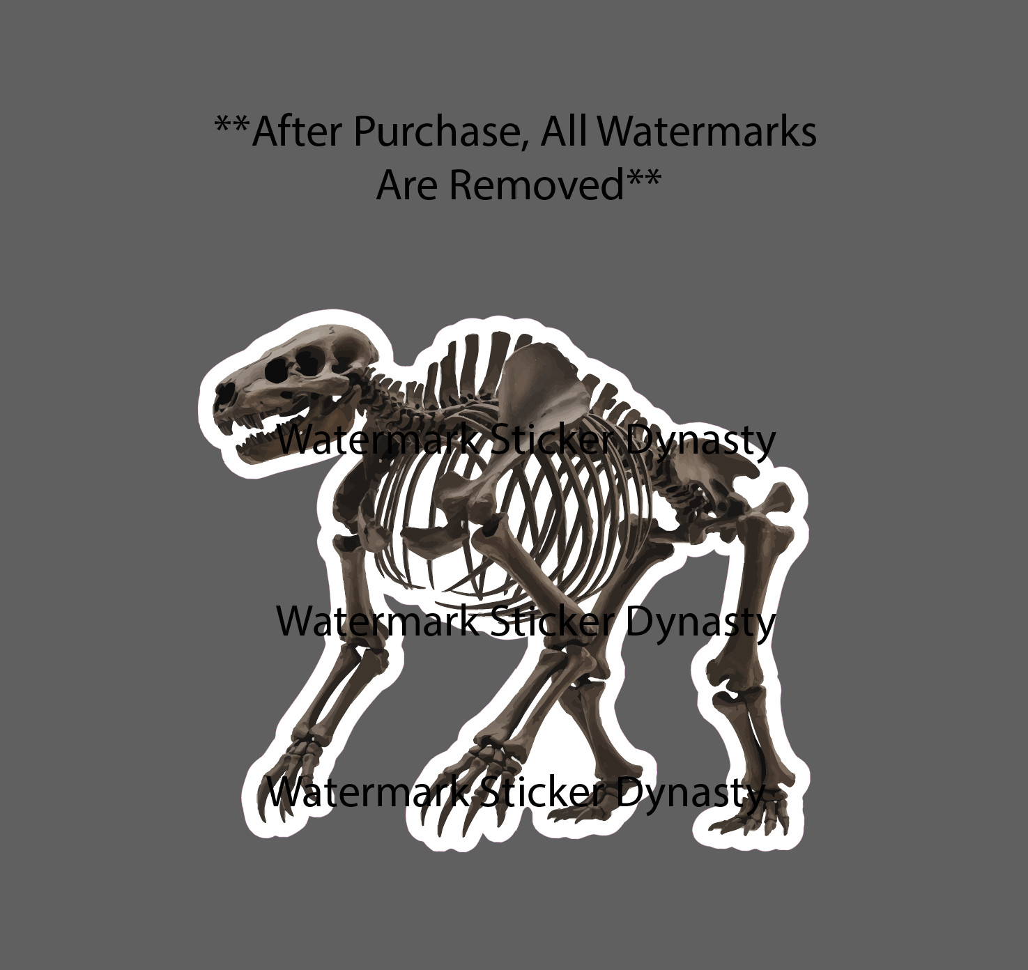 Giant Ground Sloth Skeleton Sticker Waterproof Decal Bones Animal Gift NEW