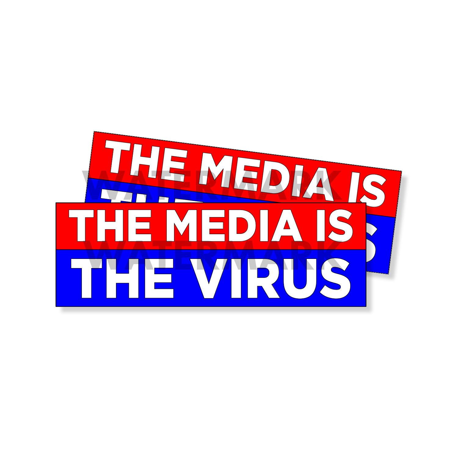The Media is the Virus Anti Left Wing Media Machine Funny Sticker 9×3 2 PACK