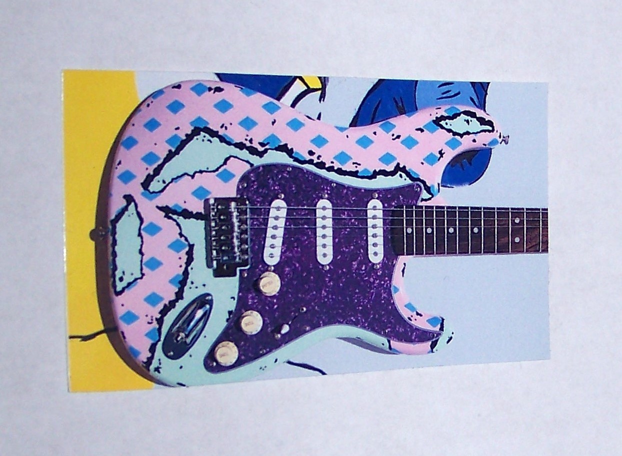 GUITAR Logo Die Cut Sticker Decal Strat Style Band Sticker Comic Music