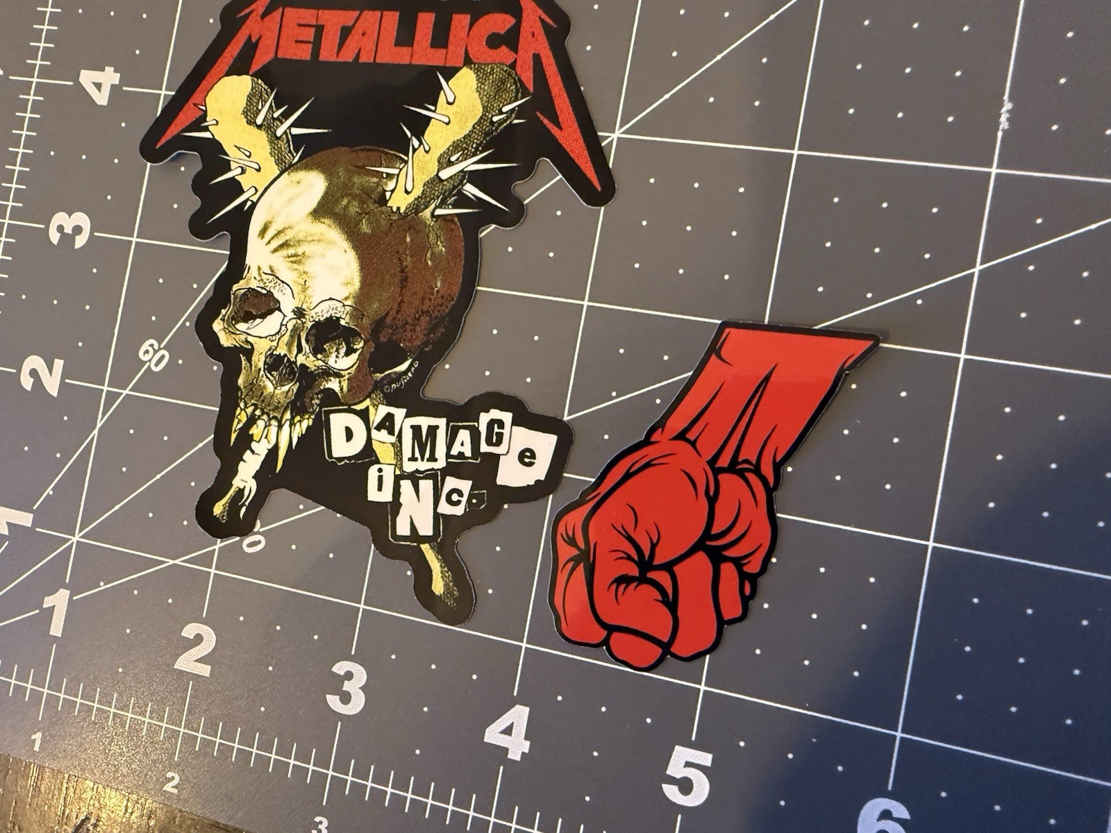 Metallica Sticker 2 Sticker Lot Damage Inc Skull 4” Vinyl Stickers