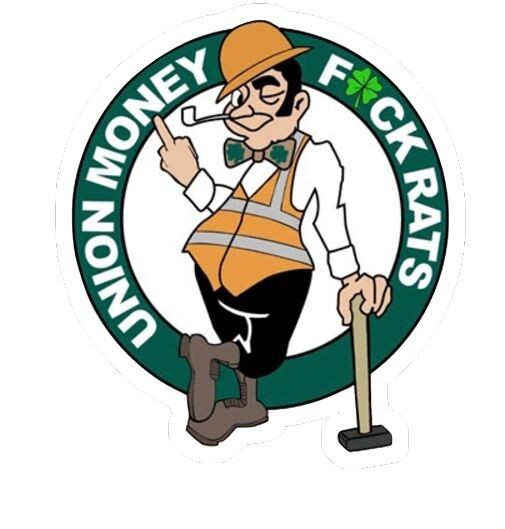 Union money boston Funny Construction Hard Hat Sticker Vinyl Die Cut Sticker