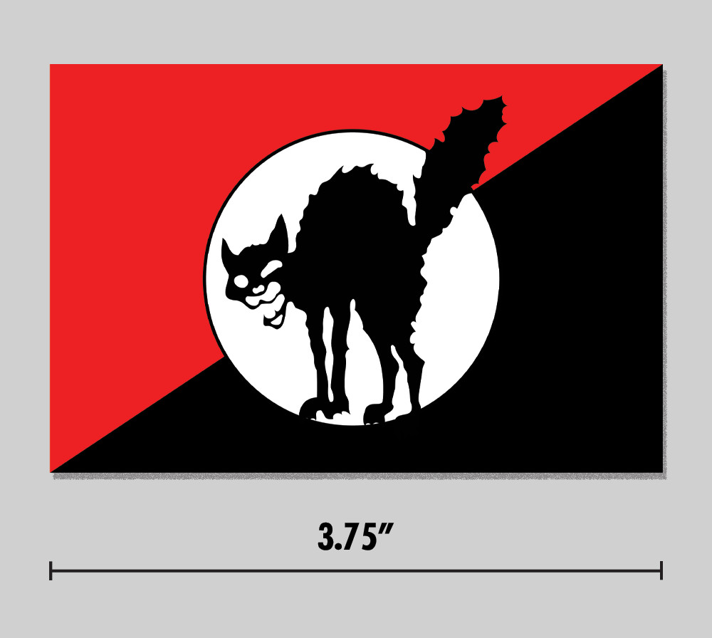 Black Cat Sticker Anarcho-Syndicalist Flag Anarchism 3.75" Vinyl Decal
