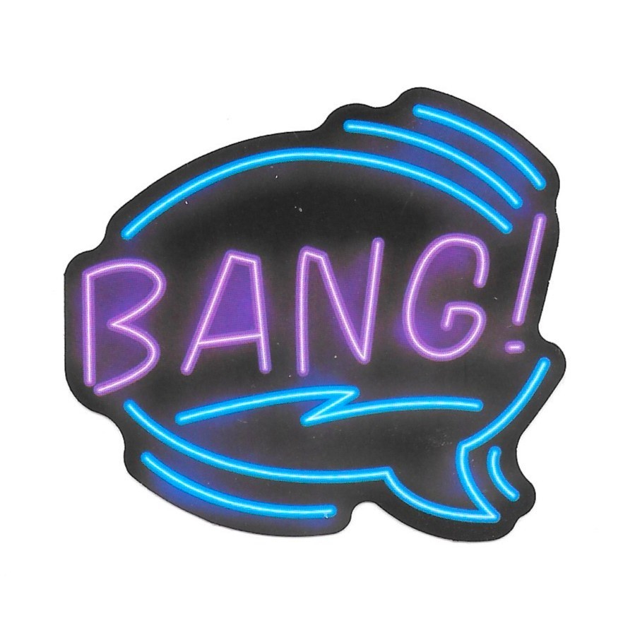 BANG Neon Sticker Die Cut Vinyl Decal Comic Book Pop Art Zap Boom Laptop Journal