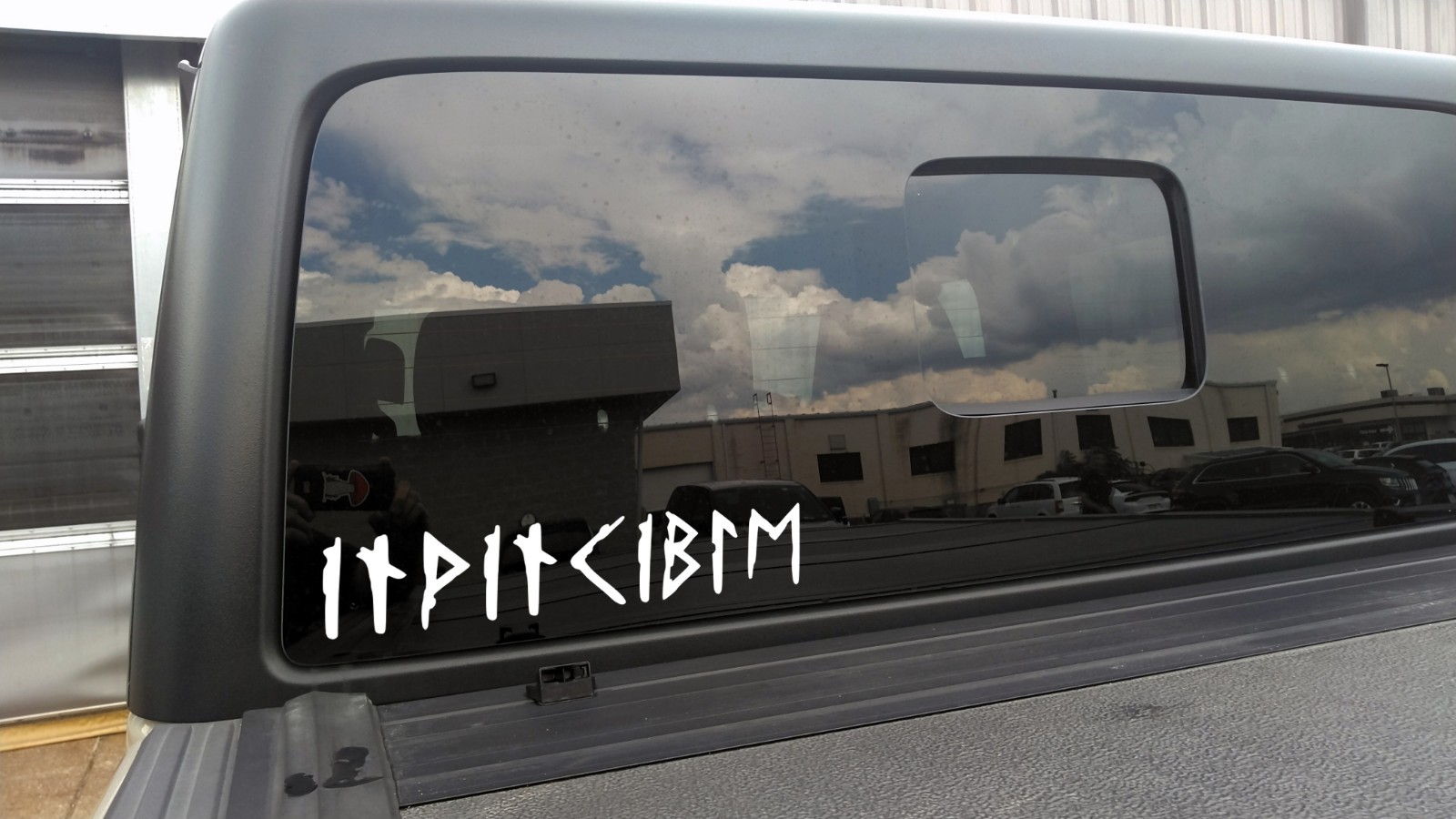 Invincible in Viking Runes Vinyl Decal Norse Warrior Elder Futhark Sticker V3