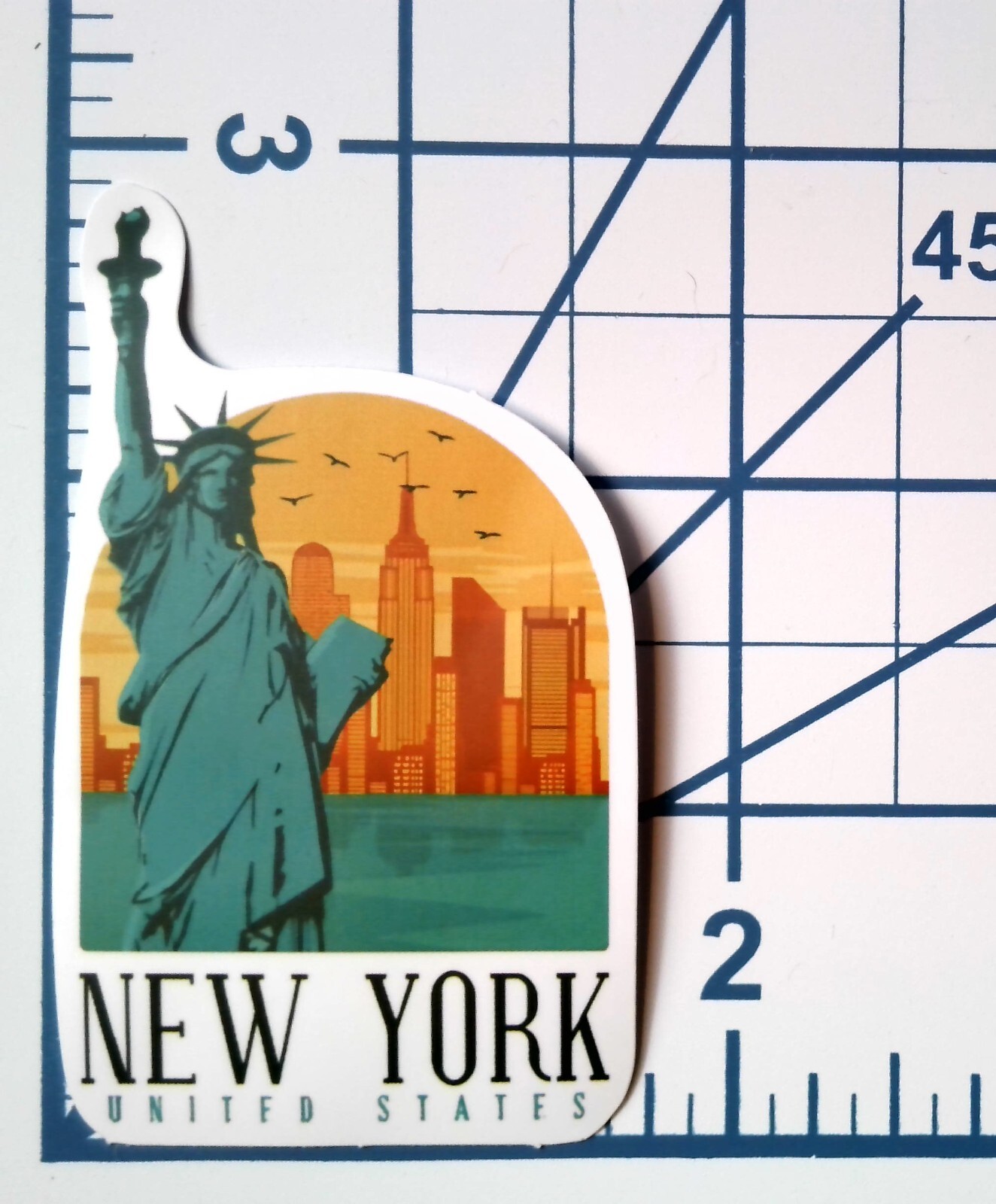 New York Statue of Liberty Skyline Vinyl Sticker Die Cut Scrapbook Journal