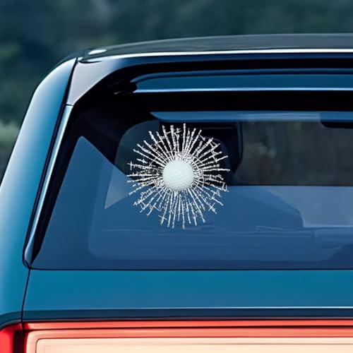 3D Prank Tricky Broken Glass Car Sticker Decal Hits Car Window Styling Golf