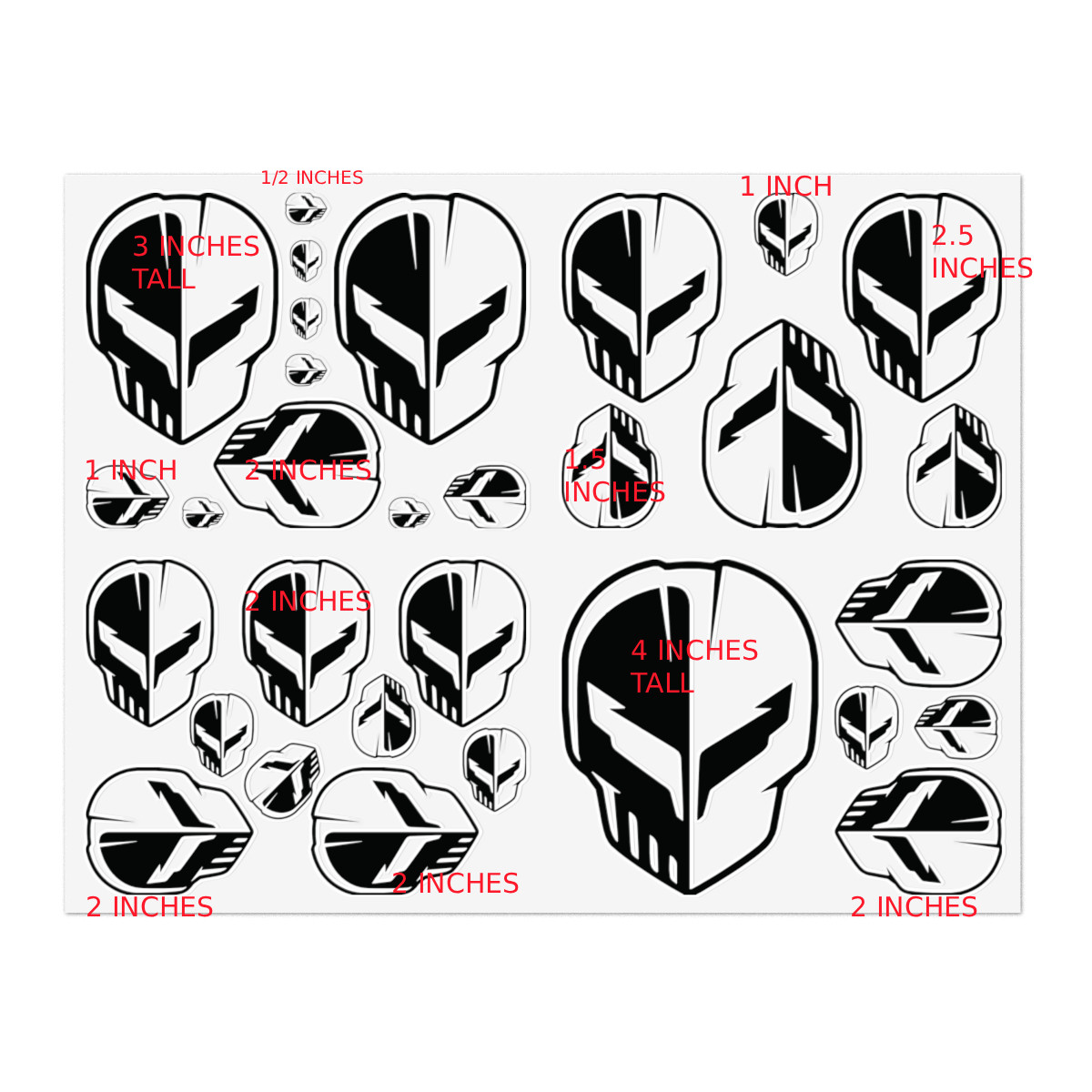 C8.R Corvette Flag Racing Stingray Jake Skull Punisher BLACK Vinyl Decal