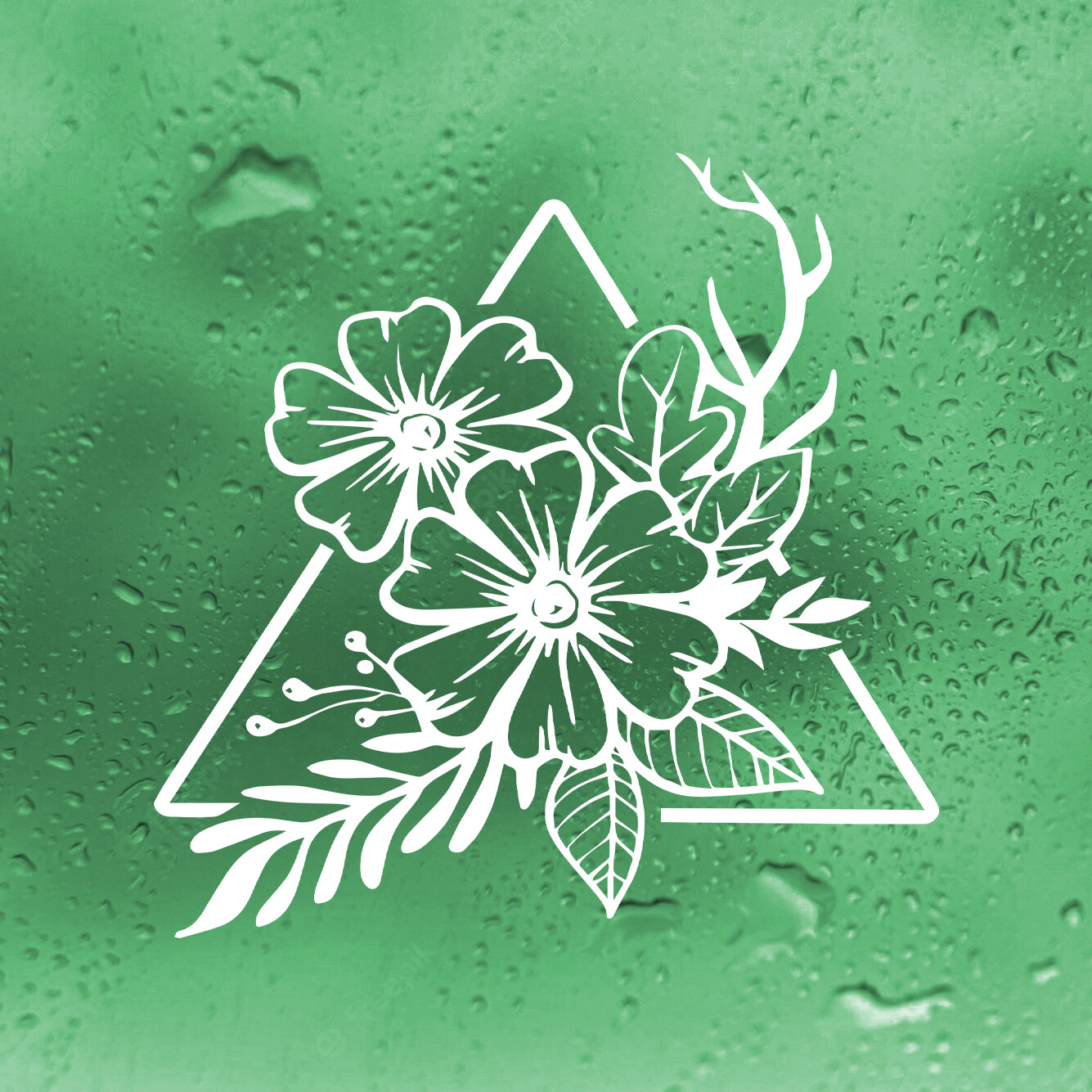 Flower Triangle Custom Vinyl Stickers | Pretty Floral Geometric Design