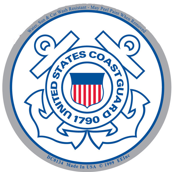 3"X4" VINYL PRESS AND STICK WEATHER RESISTANT USCG LOGO DECAL