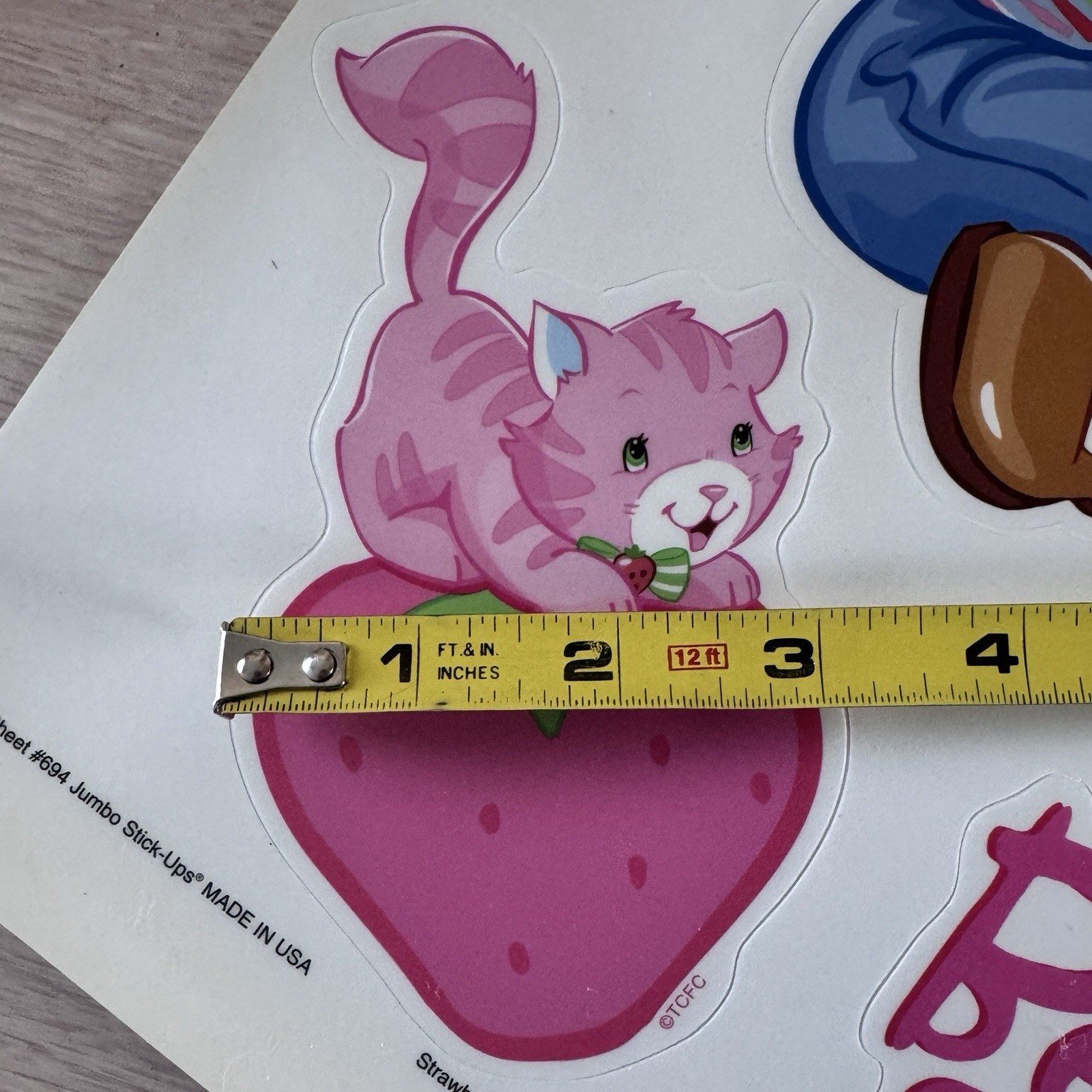 STRAWBERRY SHORTCAKE CUSTARD Cat 22 Jumbo Stick-ups wall stickers MURAL decals