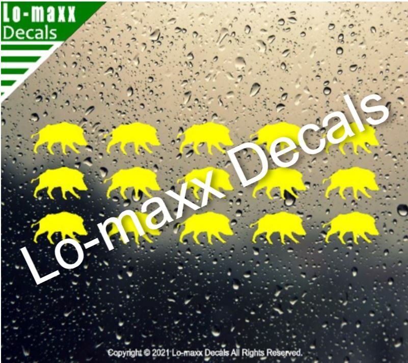 Wild Pig Boar Hunting Kill Markings Car Truck Window Die Cut Vinyl Decal