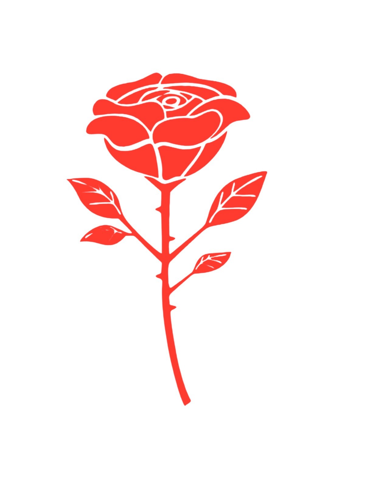 Single Rose Flower Decal for car Windows Laptops most Smooth Surfaces