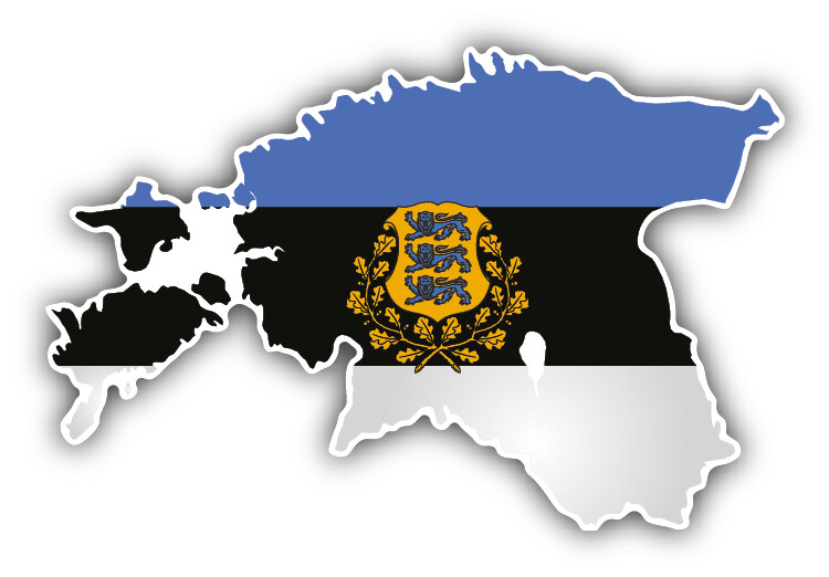 Estonia Map Flag Coat Of Arms Car Bumper Sticker Decal "SIZES"