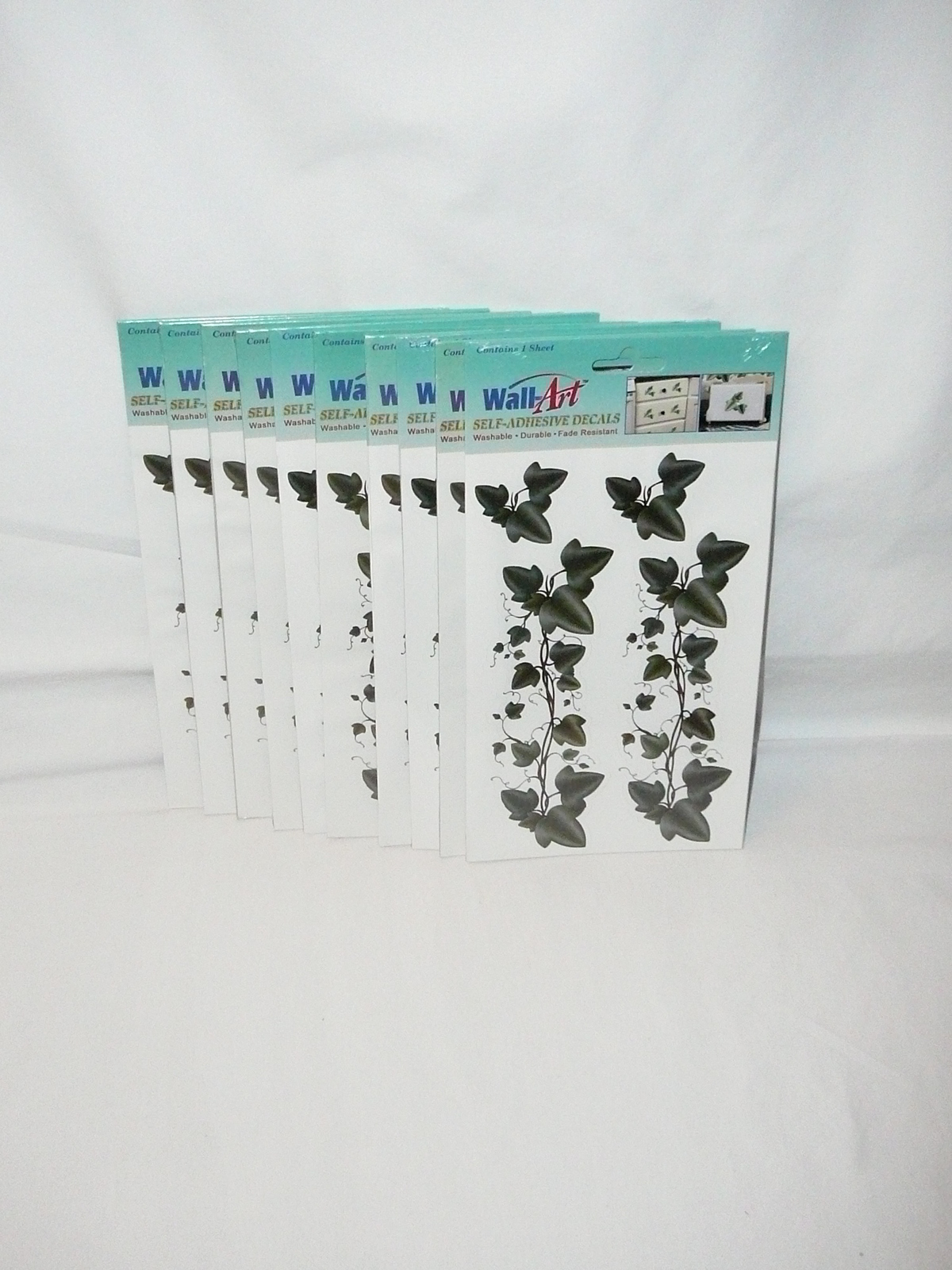 Wall Art Self Adhesive Decals Green Ivy Washable Fade Resistant New Lot of 10
