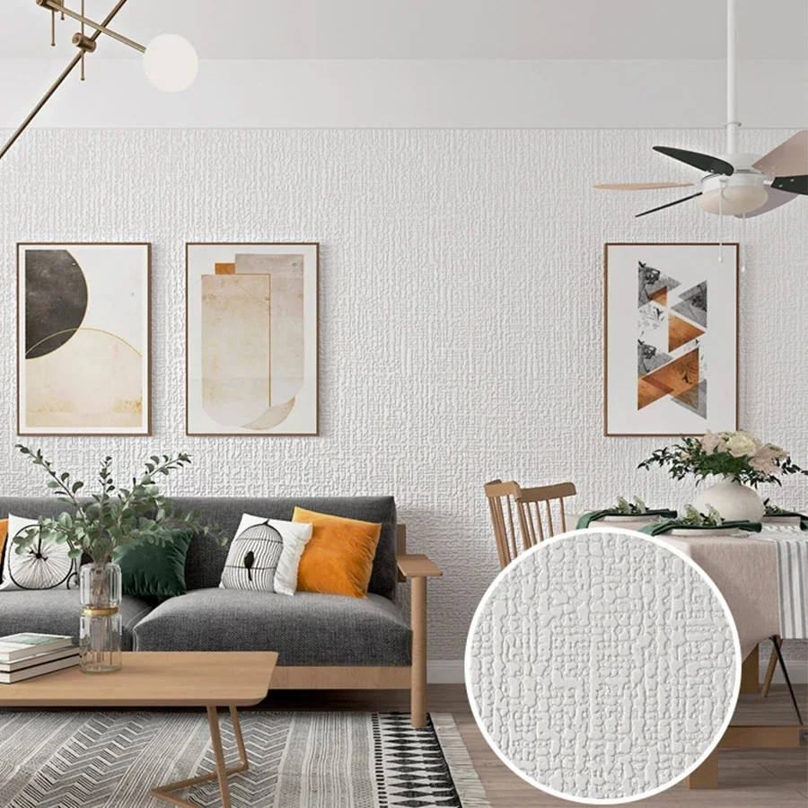 3D Anti-Collision Soft Wall Sticker Sponge Self-Adhesive Wallpaper Wall Sticker