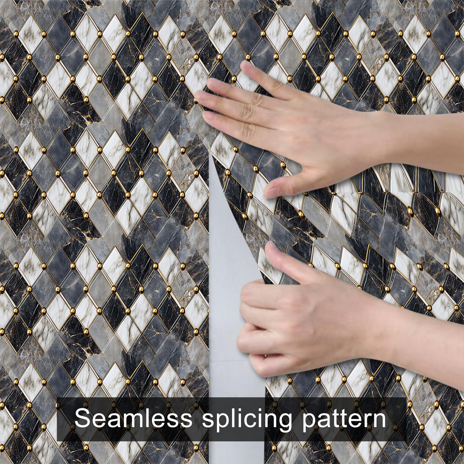 HOMETITUTE Marble Wallpaper Peel and Stick Geometric Contact Paper Wall Paper…