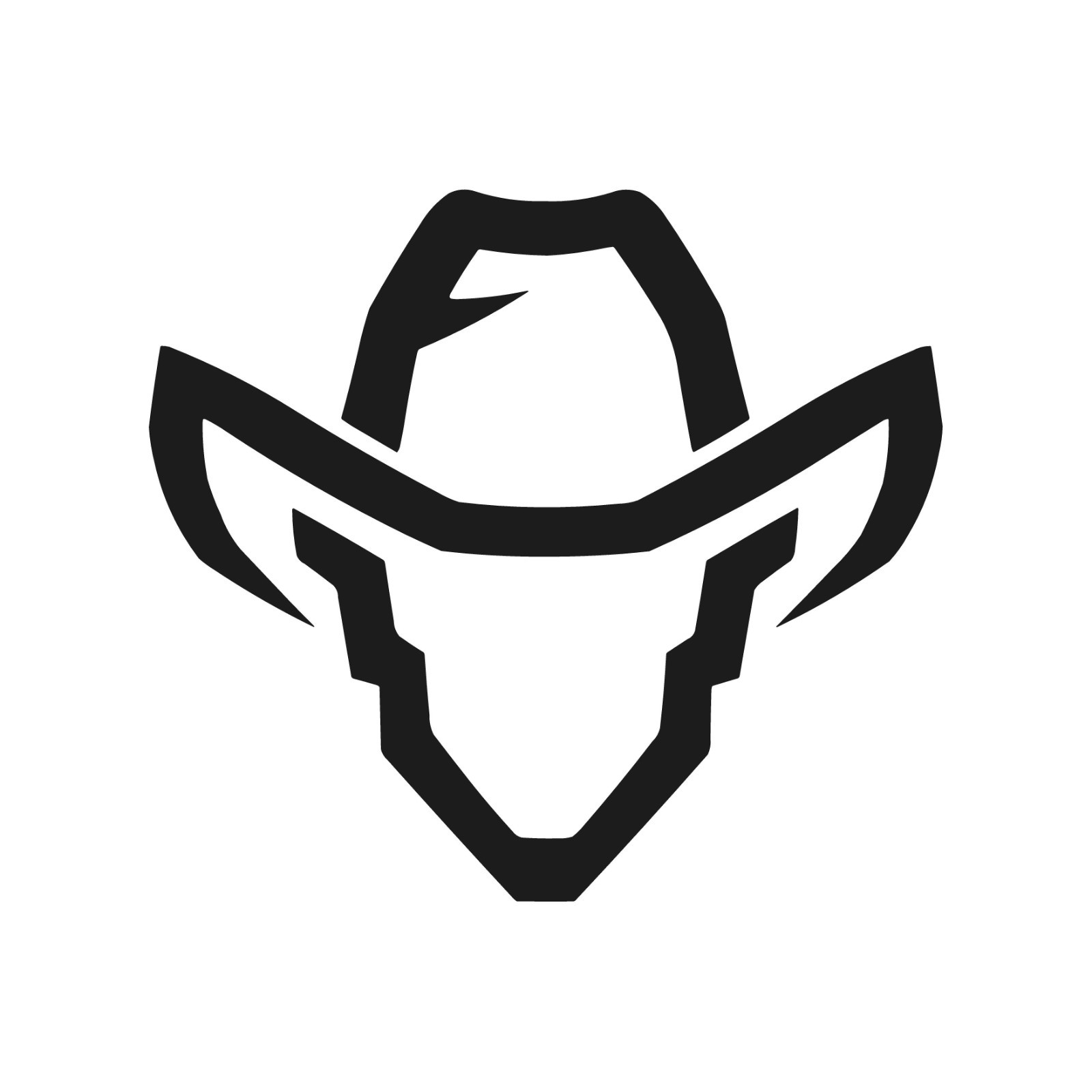 Cowboy head hat outline View Vinyl Sticker Decal Western