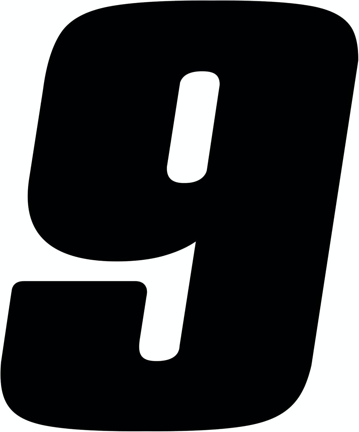 AMA Approved 7-Inch Black Vinyl Number 9 – High-Gloss Precision for Motorsports