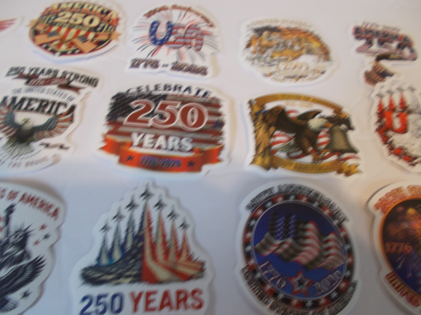 100 American 250th Anniversary Stickers 50 Different Stickers 2 of each