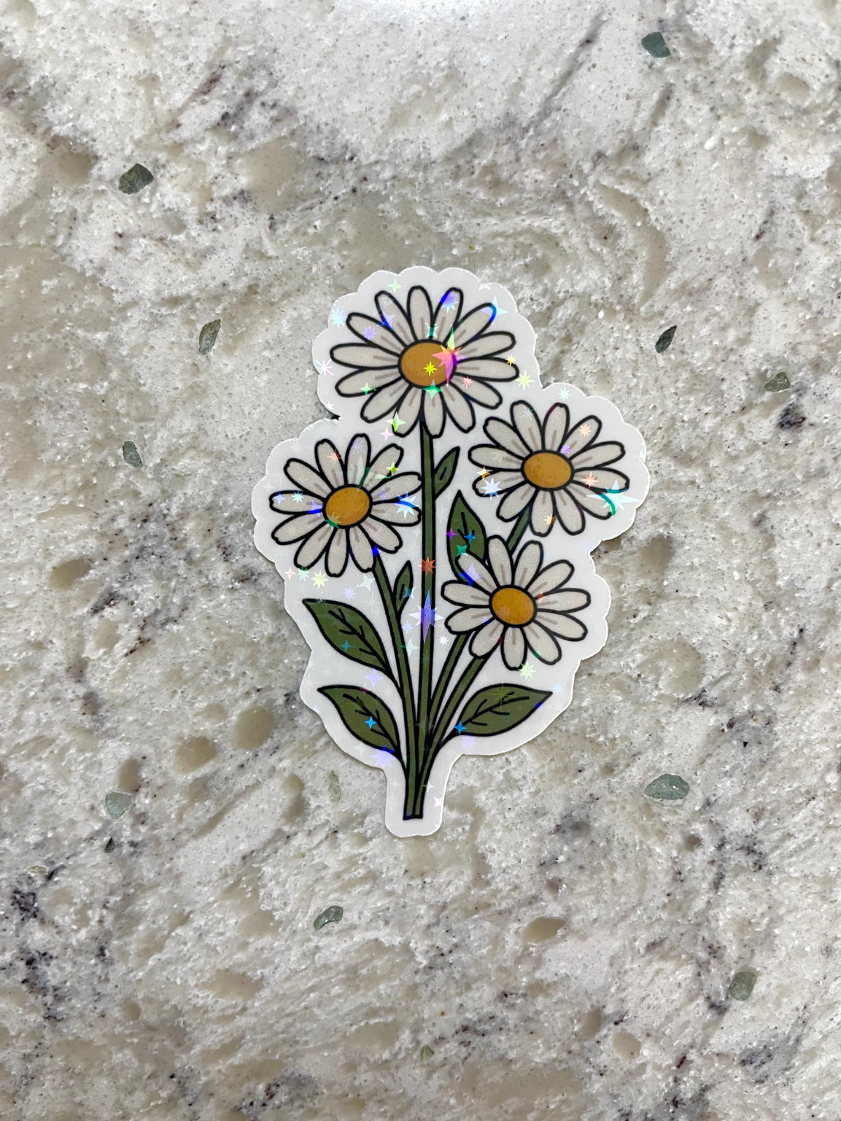Daisy Flower Bunch l Gloss or Holographic Laminate l Waterproof Decal