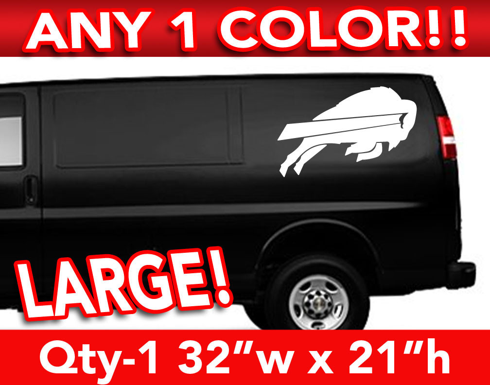 BUFFALO BILLS LOGO LARGE DECAL STICKER 32"x 21" ANY 1 COLOR