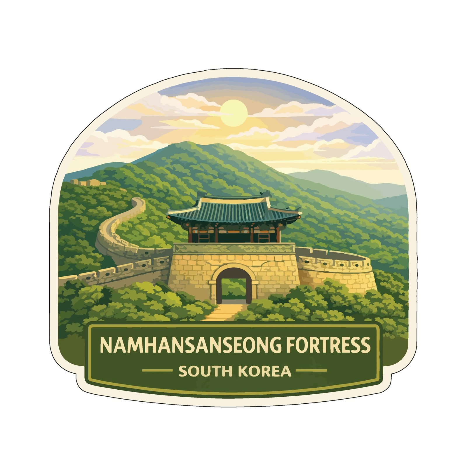 Namhansanseong Fortress South Korea Sticker Decal Vinyl Die-Cut World Heritage