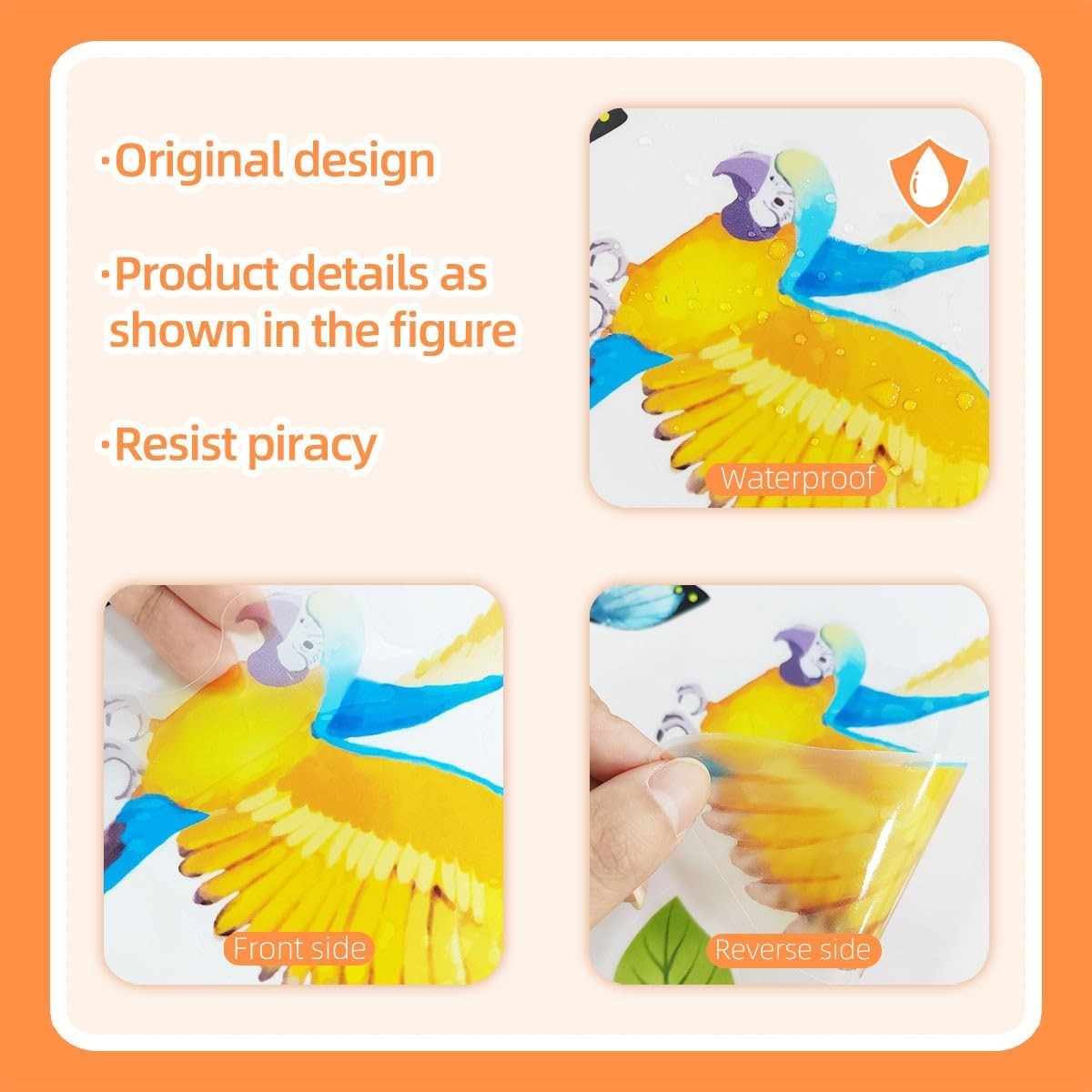 2 Sheets Jungle Wall Decals Peel and Stick Removable L, Tropical Vine