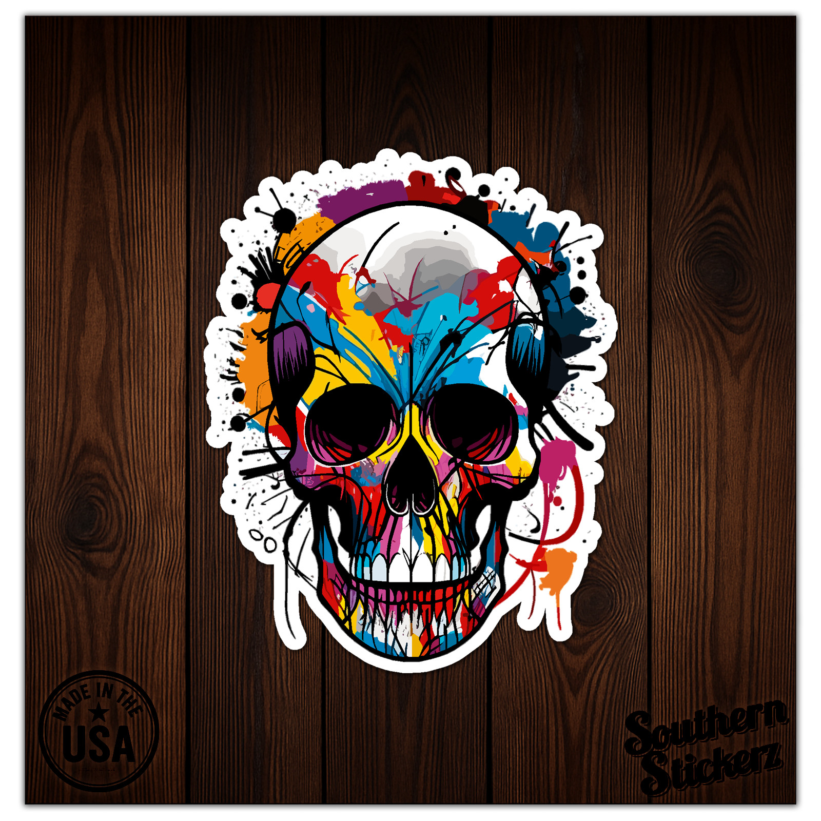 Graffiti Painted Skull – Vinyl Decal Sticker – Car Window Laptop – ebn11424