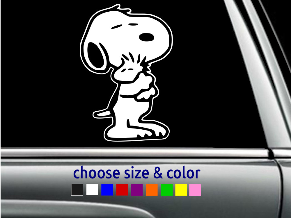 SNOOPY AND WOODSTOCK Love Peanuts Vinyl Decal Wall Car Sticker CHOOSE SIZE COLOR
