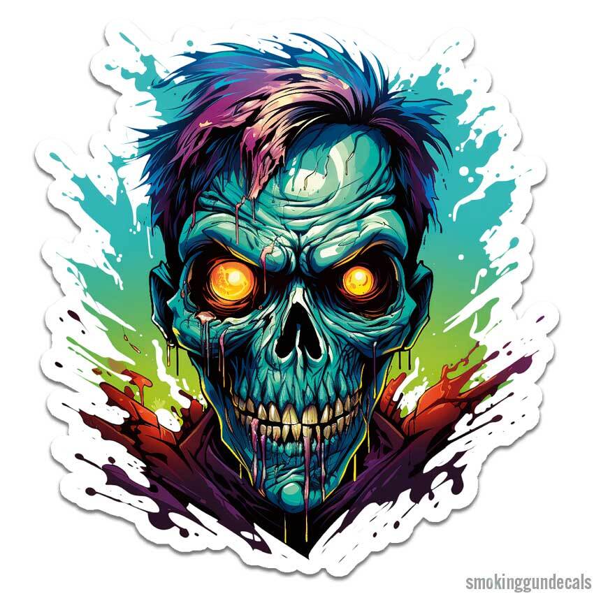 Scary Zombie Monster, Vinyl Decal Sticker, Indoor Outdoor, 3 Sizes, #12060