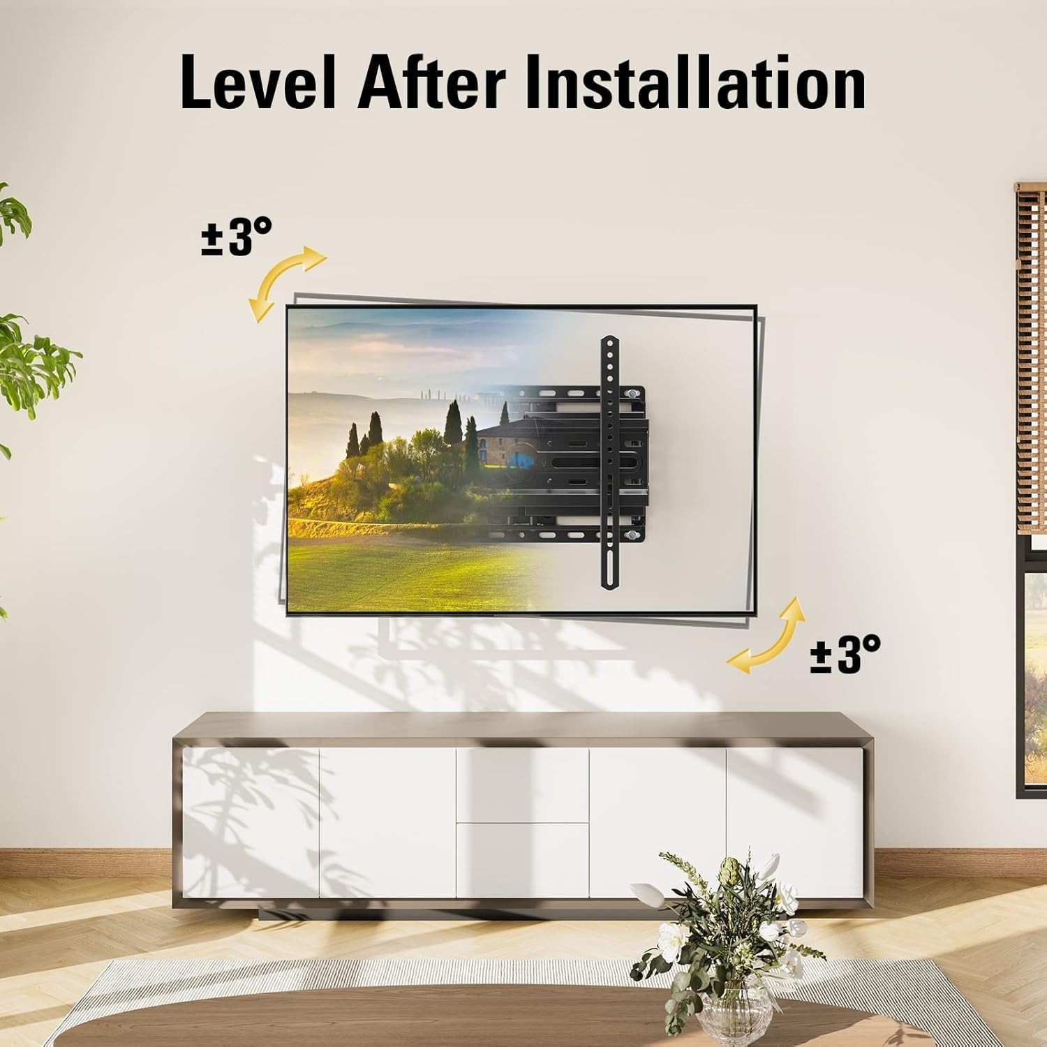 TV Wall Mount for 32-65 Inch TV with Swivel and Tilt Full Motion TV Bracket