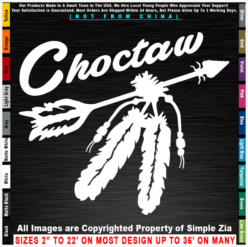 – Native American Arrow with Feathers Choctaw sticker decal