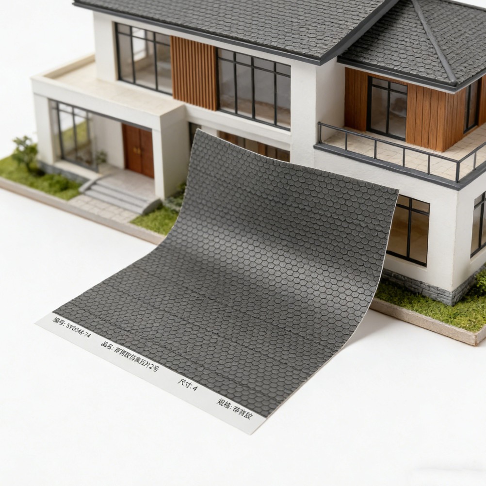 4 Sheets Dollhouse Miniature Roofing Decal – Peel And Stick Roof Tile Sheets