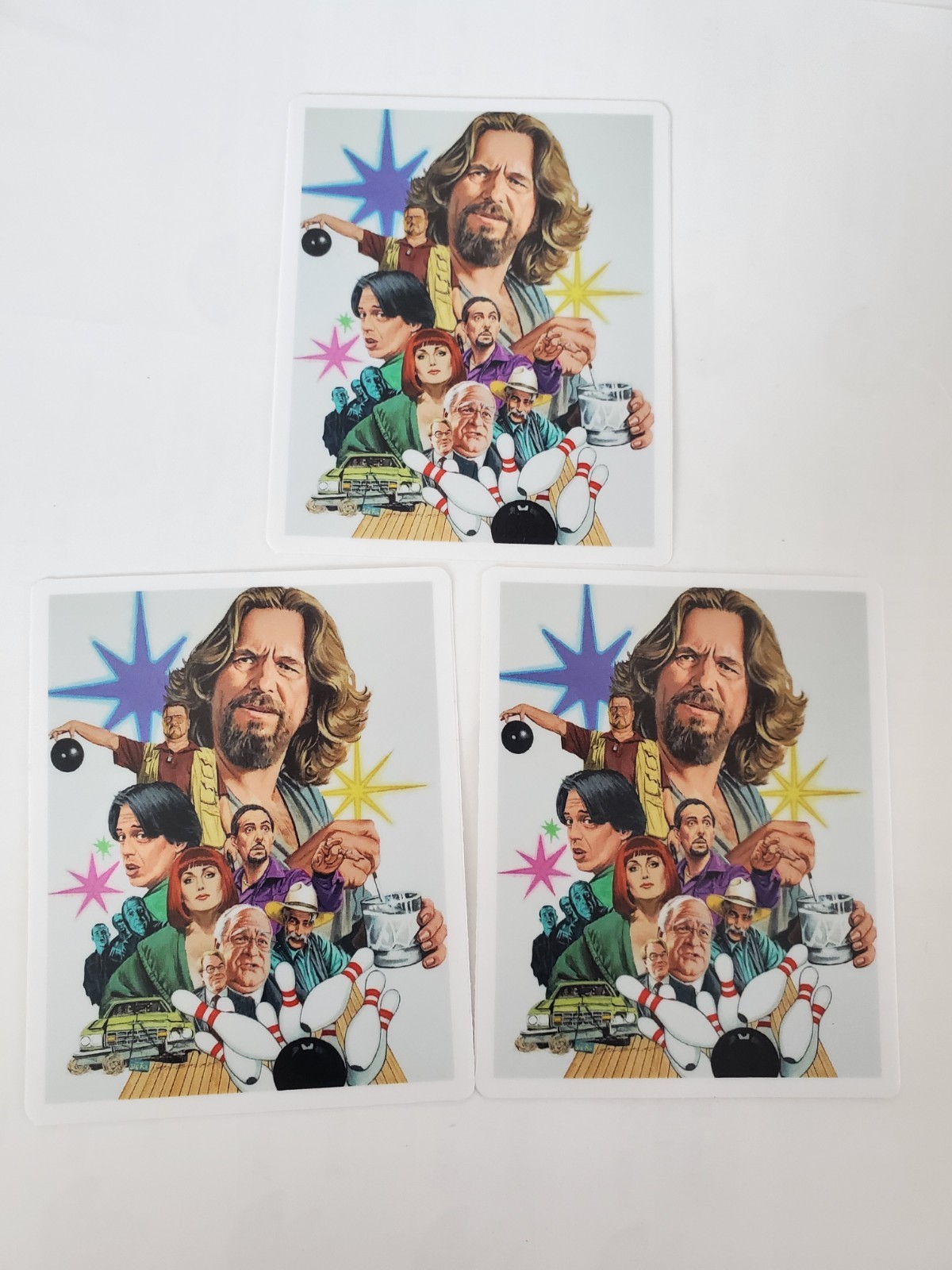 BIG LEBOWSKI STICKERS (3) DUDE ABIDES Heavy Duty Vinyl WORLDWIDE 🌐 SHIPPING