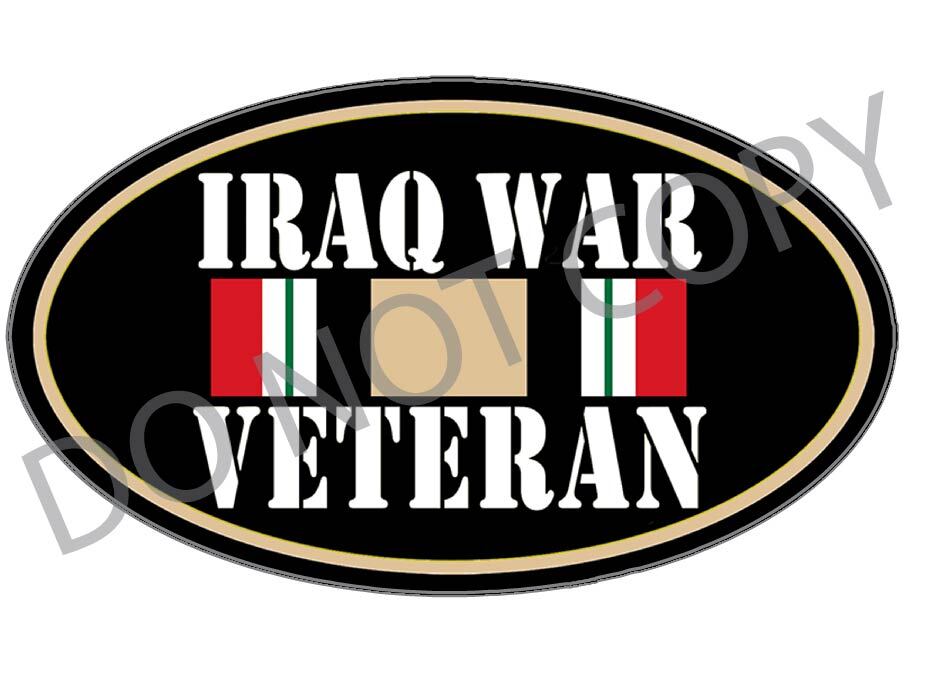 Iraq War Veteran Vinyl Decal Sticker for Car Laptop Water Bottle Waterproof