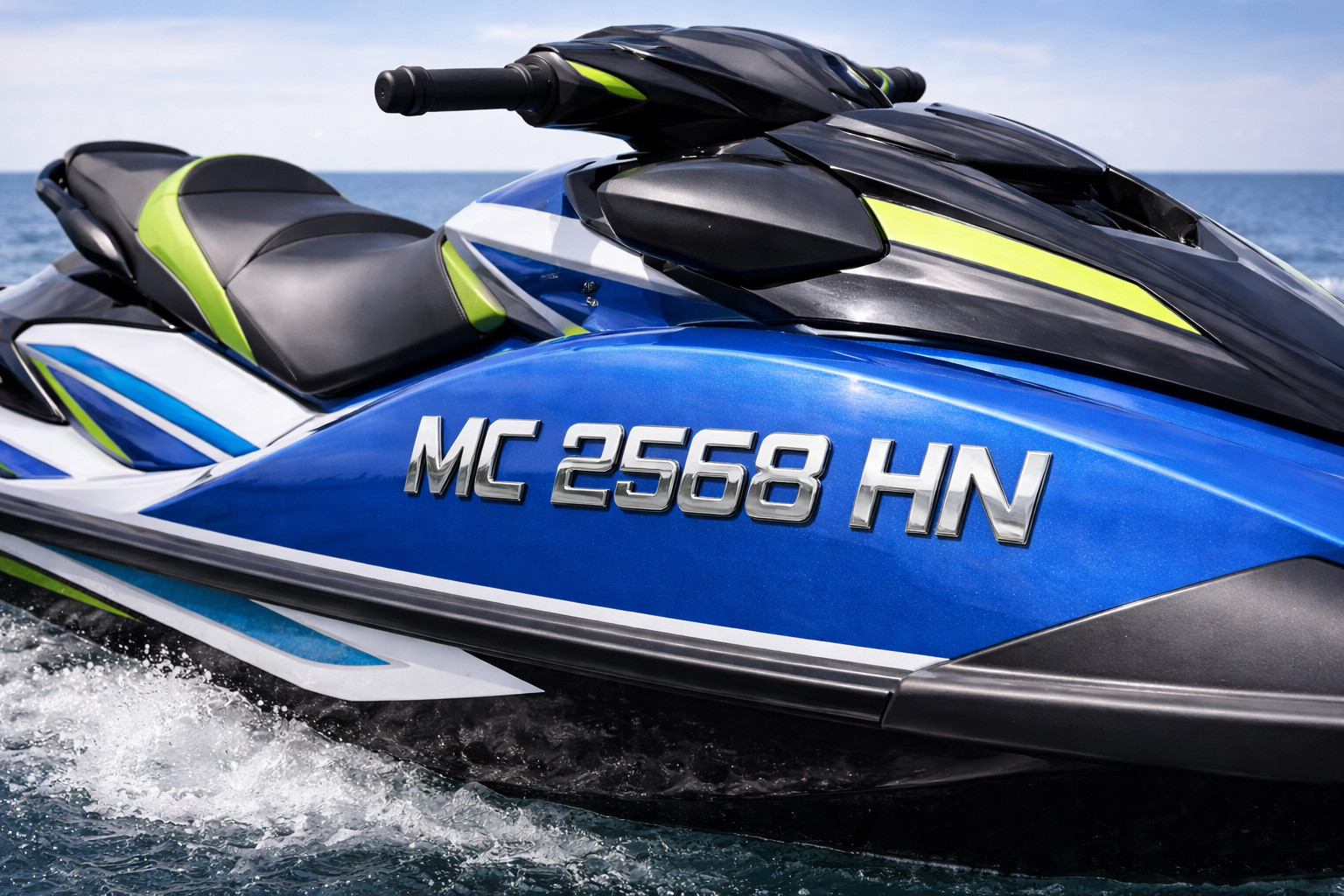 Boat and Jet Ski Registration Numbers and Letters Chrome Emblem