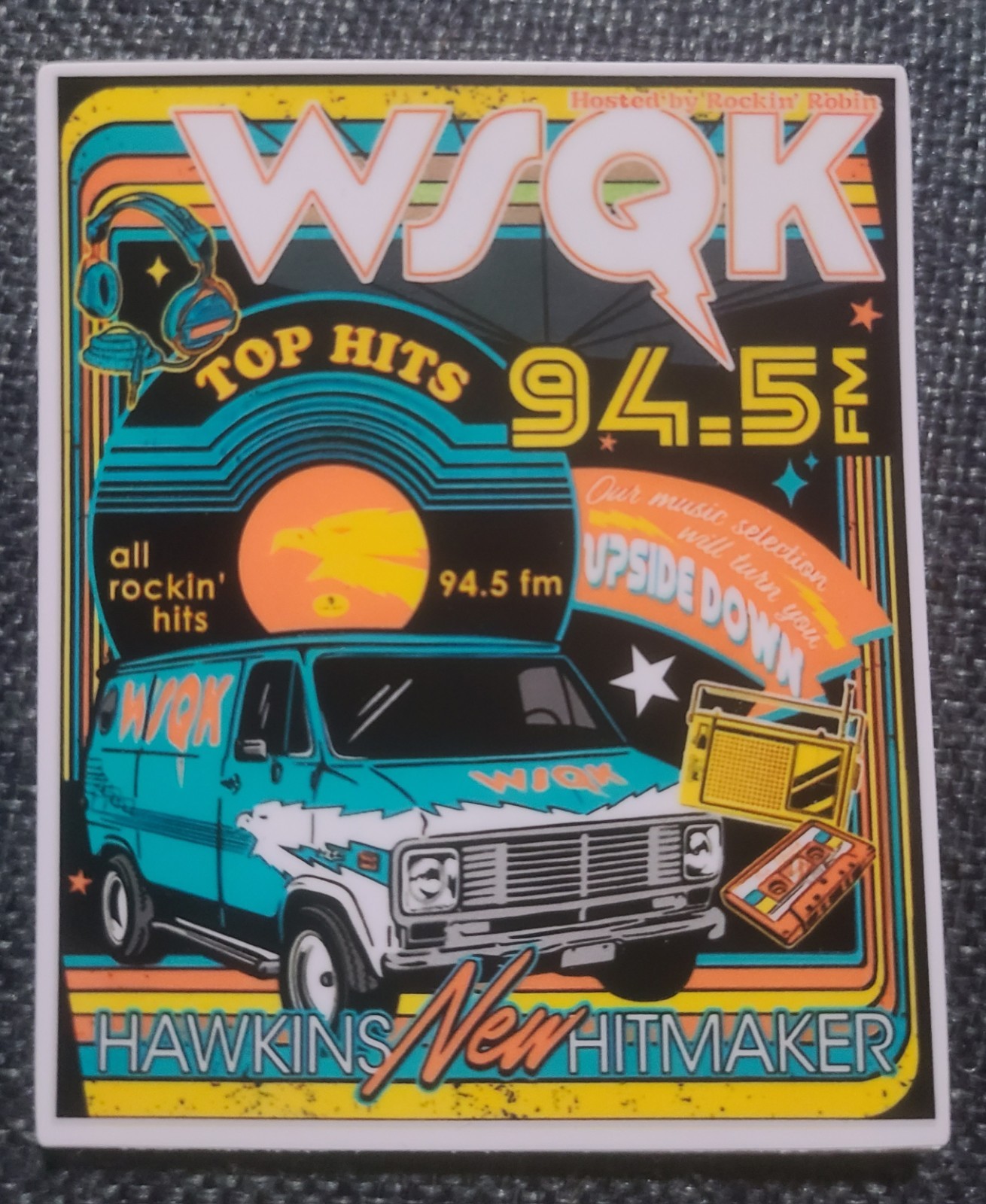 STRANGER THINGS – WSQK 94.5 Hits – THE SQUAWK – VAN – TV – 4" Decal – Sticker