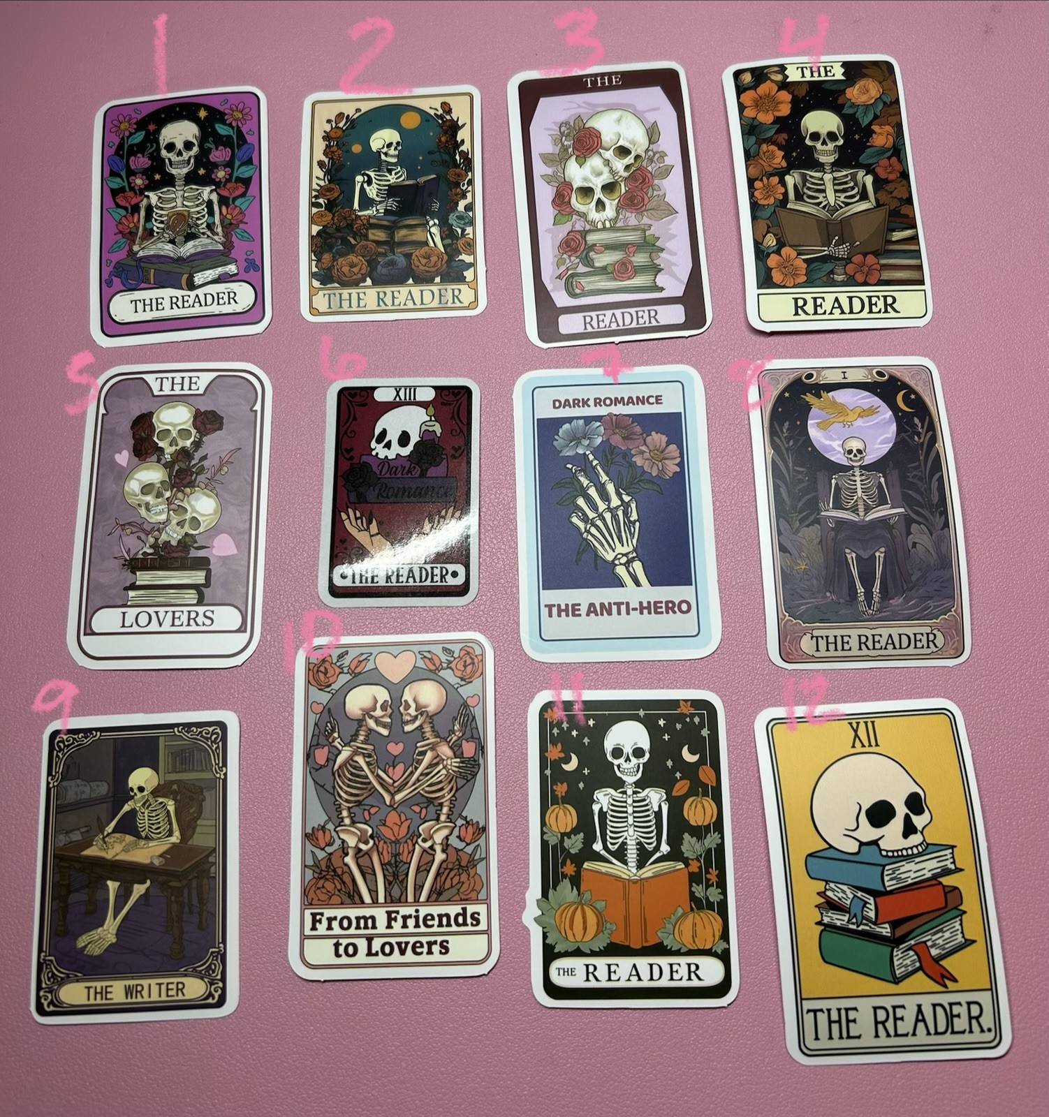Skeleton Reading Book Stickers