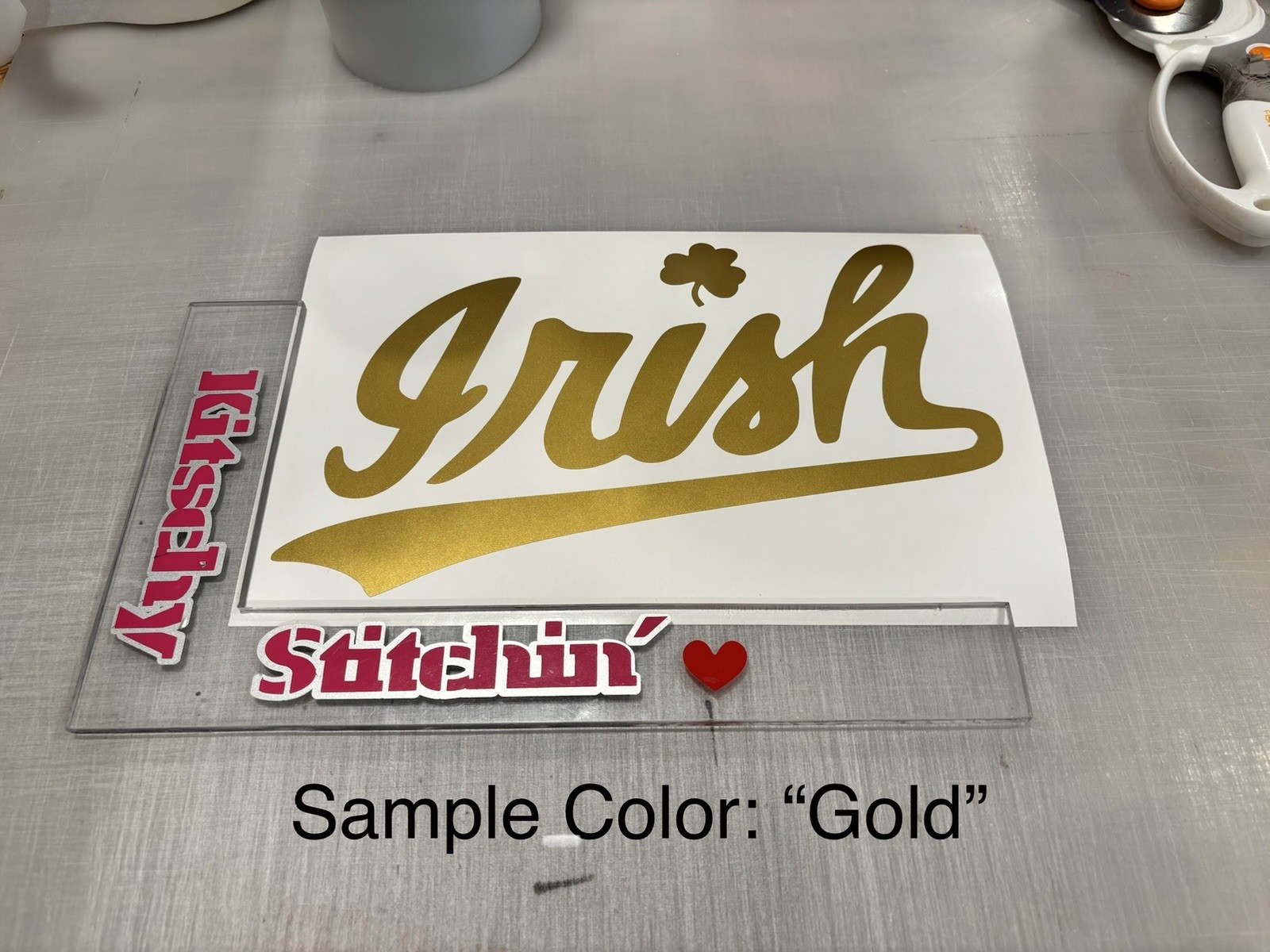 Notre Dame Script "Irish" Die Cut Vinyl Decal Play Like A Champion Golden Domer