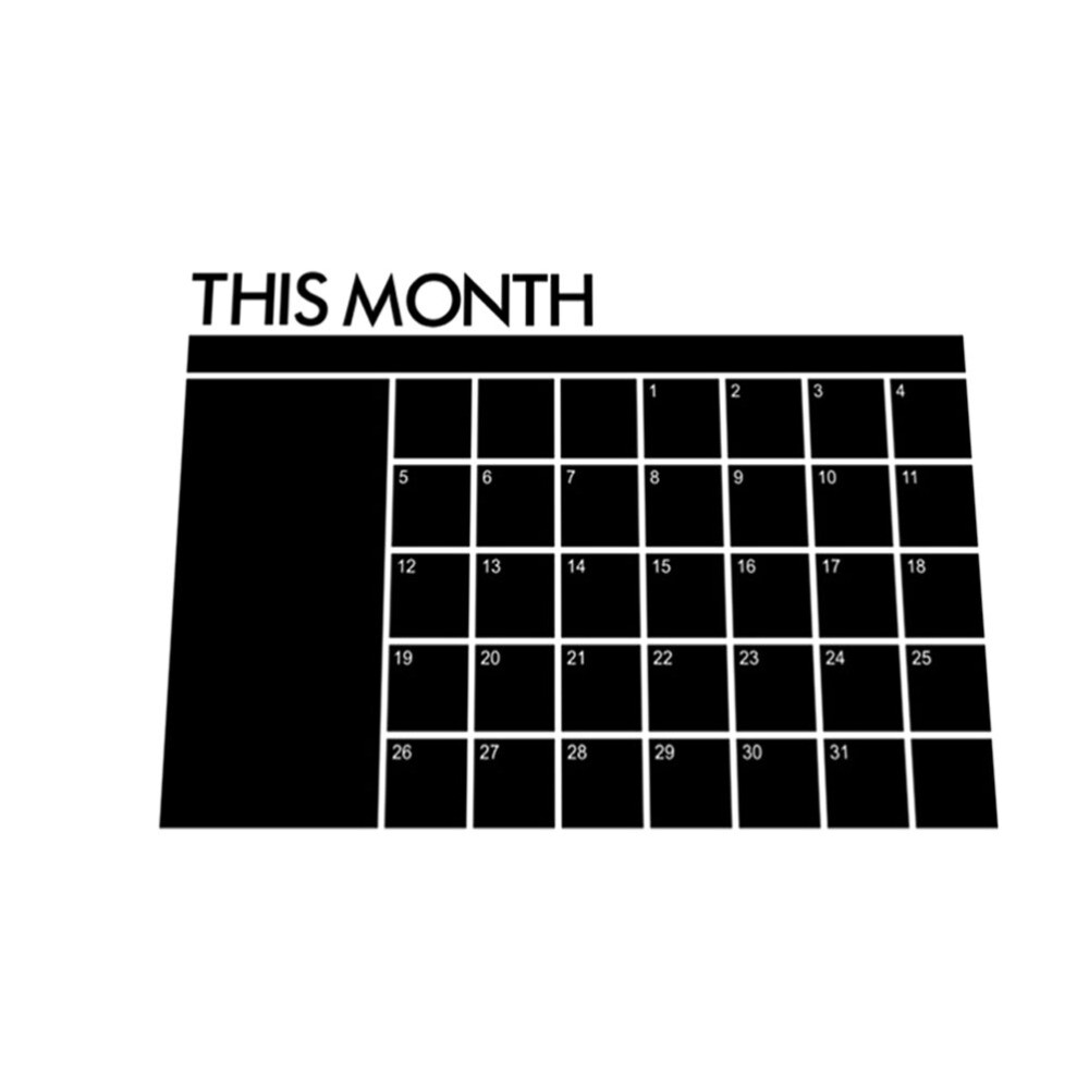 Calendar Blackboard Stickers Office Reusable Wall Planner Erasable Desk
